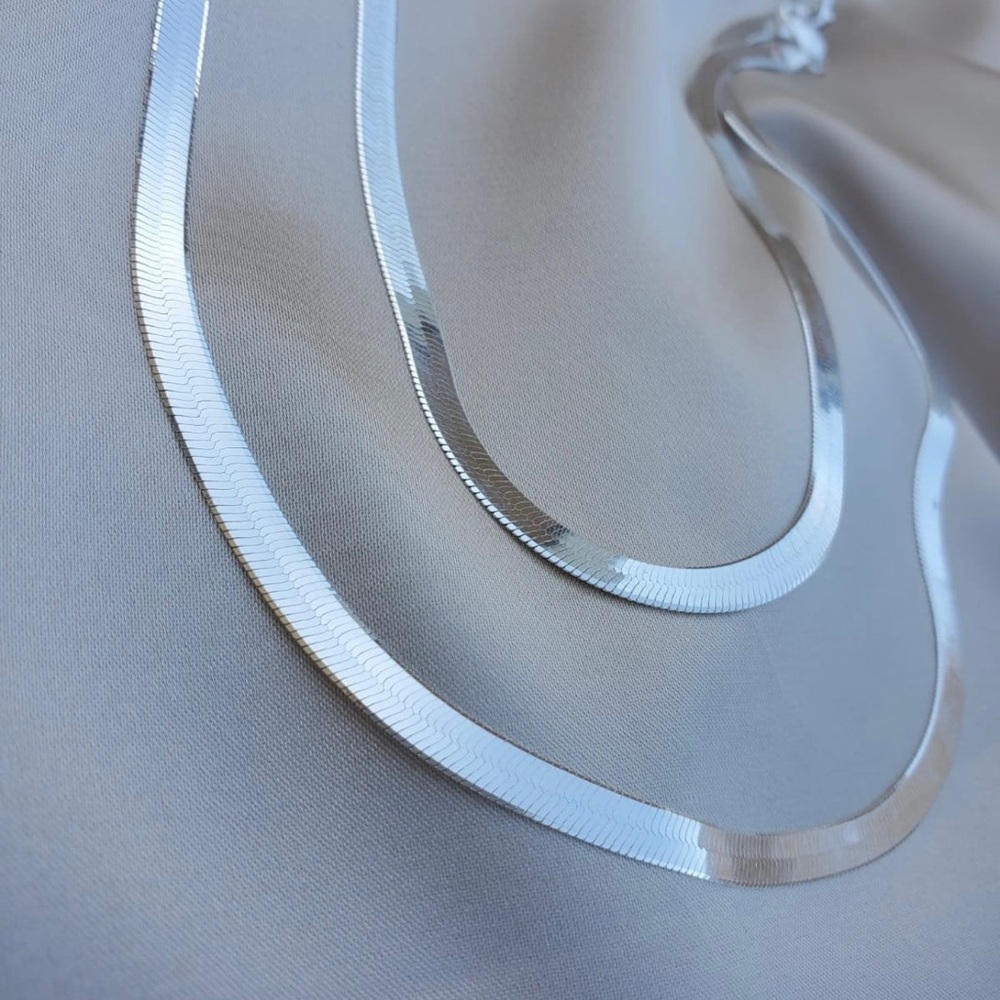 925 sterling silver herringbone 20” 5.5mm necklace, new & unused